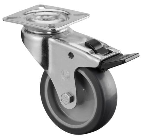 BS-ROLLEN Roulette pour machines thermoplastique non tachante, force 70 kg, TPE bandage