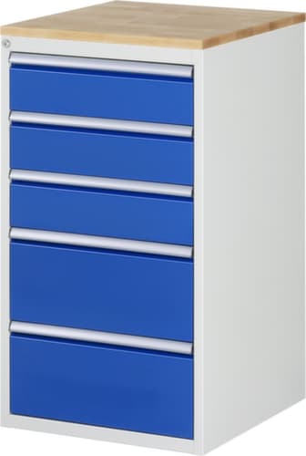 RAU Armoire à tiroirs Serie 7000, 5 tiroir(s), RAL7035 gris clair/RAL5010 bleu gentiane