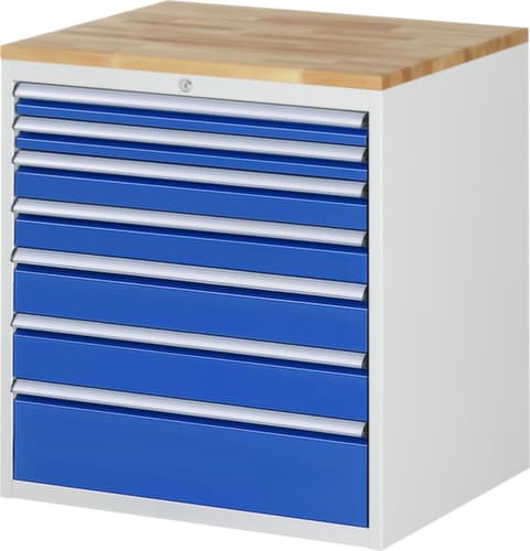 RAU Armoire à tiroirs Serie 7000, 7 tiroir(s), RAL7035 gris clair/RAL5010 bleu gentiane