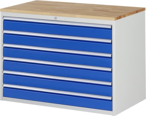 RAU Armoire à tiroirs Serie 7000, 6 tiroir(s), RAL7035 gris clair/RAL5010 bleu gentiane