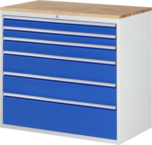 RAU Armoire à tiroirs Serie 7000, 6 tiroir(s), RAL7035 gris clair/RAL5010 bleu gentiane
