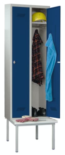 PAVOY Armoire vestiaire Basis avec banc + 2 compartiments, largeur de compartiment 400 mm