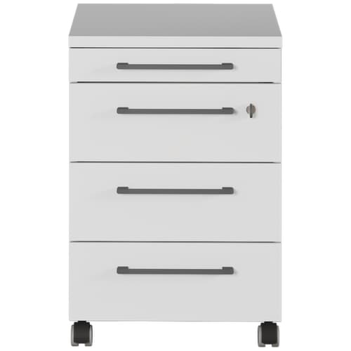 Caisson mobile GW-AGENDA, 4 tiroir(s), gris clair/gris clair