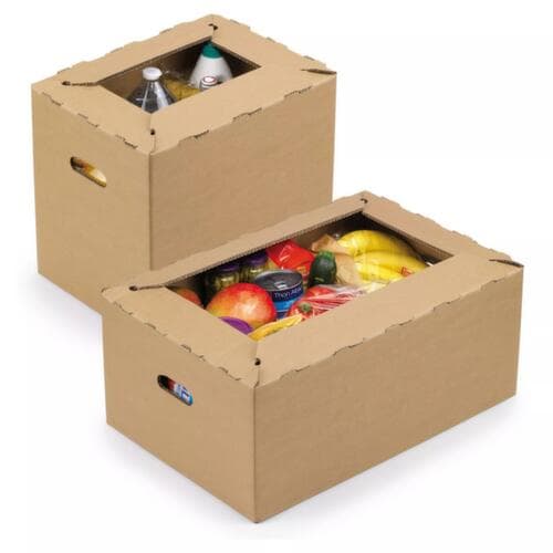 boîte en carton avec poignées