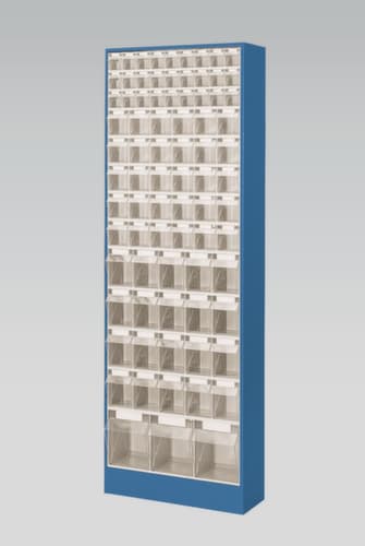 Armoire à tiroirs avec bacs repliables, 80 bacs, transparent