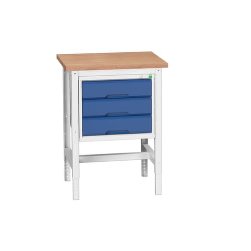 bott Établi verso, 3 tiroirs, RAL7035 gris clair/RAL5010 bleu gentiane