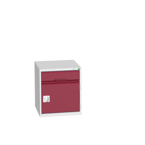 bott armoire à tiroirs verso avec porte battante, 1 tiroir(s), RAL7035 gris clair/RAL3004 rouge pourpre
