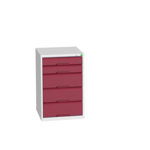 bott Armoire à tiroirs verso, 5 tiroir(s), RAL7035 gris clair/RAL3004 rouge pourpre