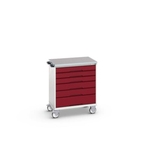 bott Chariot à outils verso, 6 tiroirs, RAL7035 gris clair/RAL3004 rouge pourpre