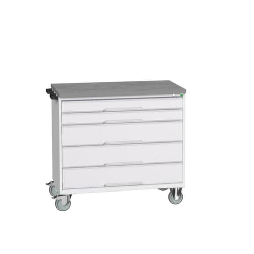 bott Chariot à outils verso, 5 tiroirs, RAL7035 gris clair/RAL7035 gris clair