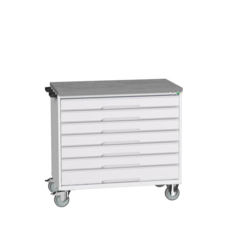 bott Chariot à outils verso, 7 tiroirs, RAL7035 gris clair/RAL7035 gris clair