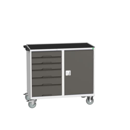 bott poste de travail mobile verso, 6 tiroirs, 1 armoire, RAL7035 gris clair/RAL7016 gris anthracite