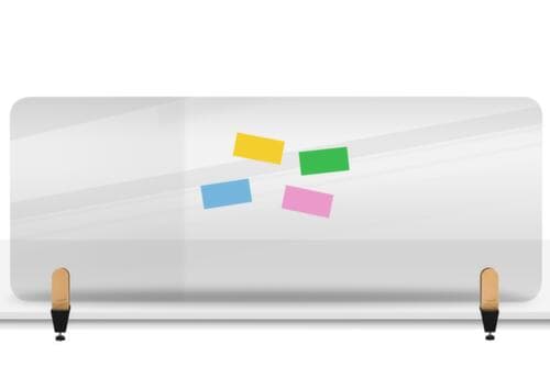 Legamaster cloison de table ELEMENTS en verre acrylique, hauteur x largeur 600 x 1600 mm