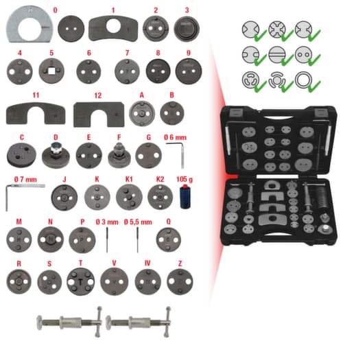 KS Tools Jeu d'outils de remise à zéro des pistons de frein