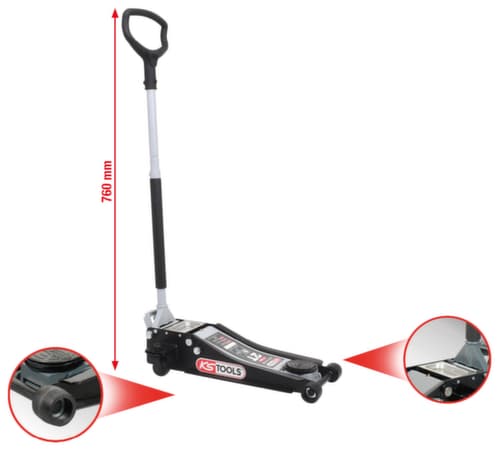 KS Tools ULTIMATEline Cric à chariot hydraulique en acier 2 t