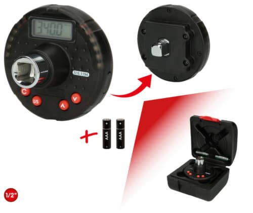 KS Tools Adaptateur numérique de couple 1/2" avec rapporteur