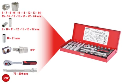 KS Tools Jeu de clés à douille 3/8"