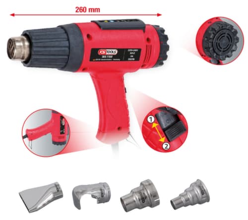 KS Tools Jeu d'outils à air chaud comprenant 4 accessoires