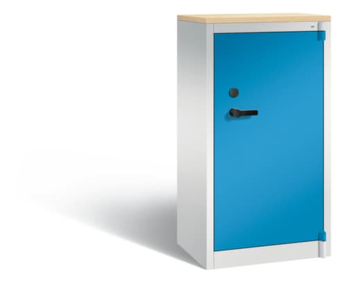 C+P Armoire haute sécurité de bureau avec plateau supérieur en bois