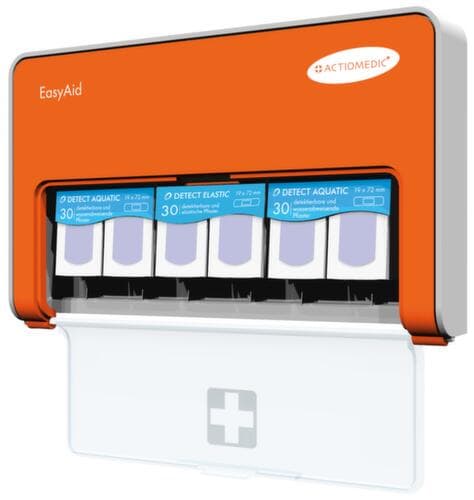 Distributeur de plâtre EasyAid DETECT avec 90 plâtres, pansement détectable