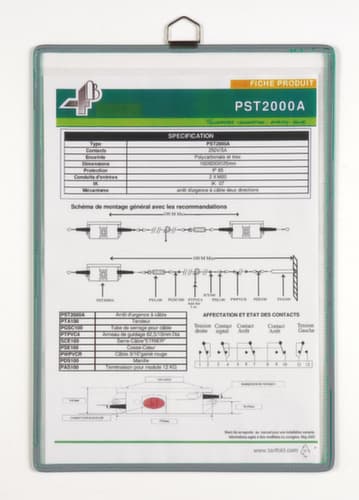 tarifold Pochette pour brochure suspendue, DIN A4, fixation avec œillet métallique