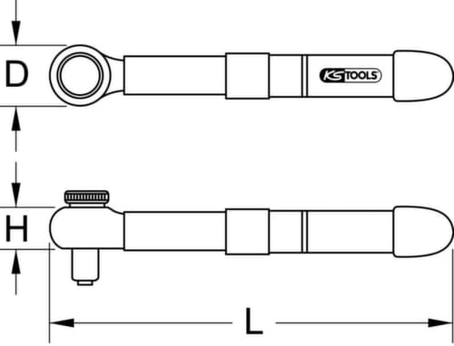 KS Tools Mini clé dynamométrique 1/2" avec isolation protectrice et tête à cliquet réversible
