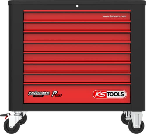 KS Tools PERFORMANCEplus P20 BLACK/ROT Chariot d'atelier avec 8 tiroirs