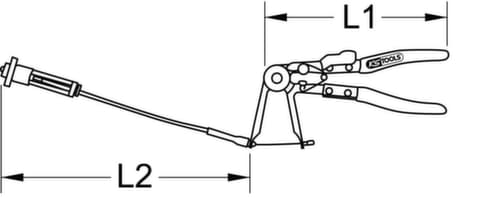 KS Tools Pince pour colliers de serrage avec câble Bowden