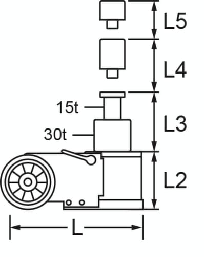 KS Tools Cric pneumatique hydraulique 30 t / 15 t