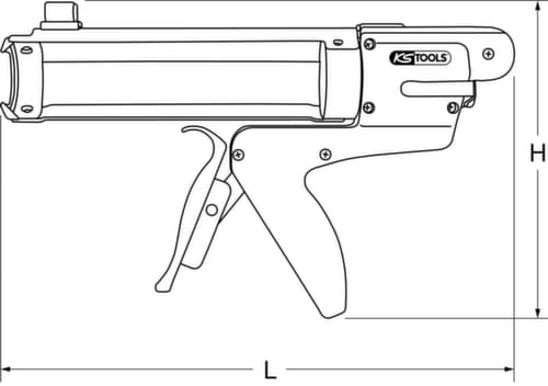 KS Tools Pistolet à cartouche sans tige de poussée saillante 310 ml