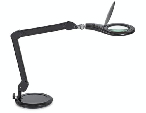 Lampe loupe à DEL MAULmakro, lumière blanc froid (blanc lumière du jour), noir