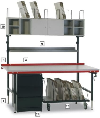 Rocholz Table d'emballagemodulaire de travail et de montageà hauteur réglableen différentes exécutions