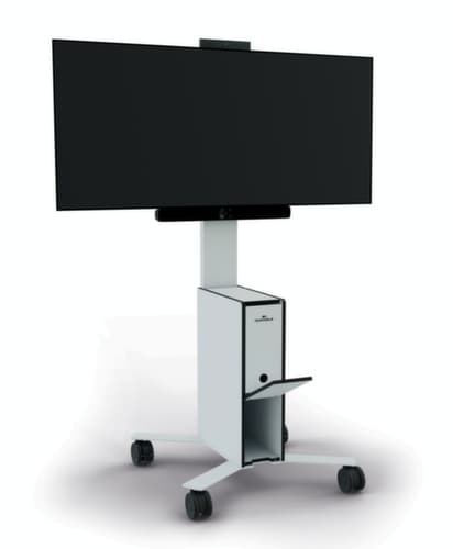 Durable table TV mobile COWORKSATION®, hauteur x largeur x profondeur 1292 x 572 x 574 mm