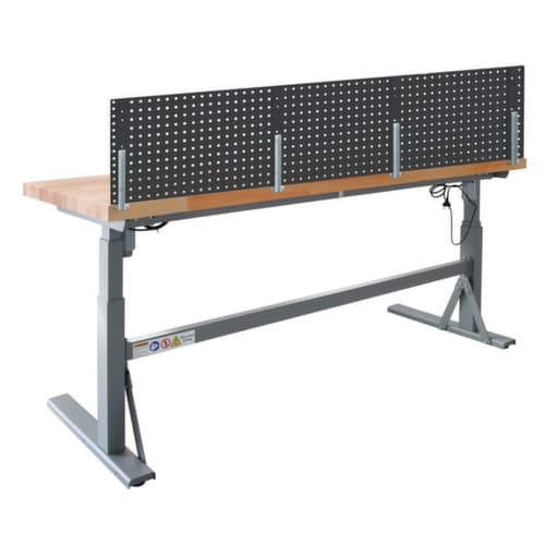 Établi à hauteur réglable électriquement HEAVY, RAL7037 gris poussière