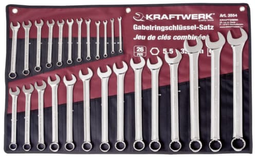 KRAFTWERK® 26-t. Jeu de clés de fourche 5-32mm Rollt.