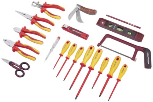 KRAFTWERK® Jeu d'outils d'électricien dans un sac banane