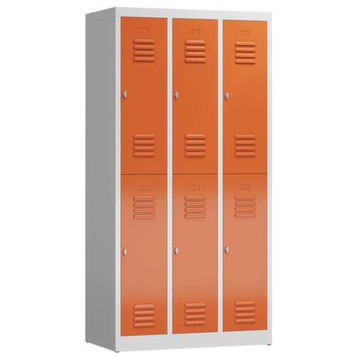 Armoire vestiaire à deux niveaux ClassiX, largeur de compartiment 290 mm
