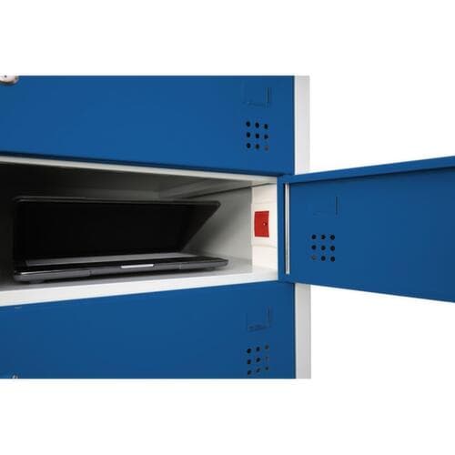armoire pour ordinateur portable, RAL7035 gris clair/RAL5010 bleu gentiane