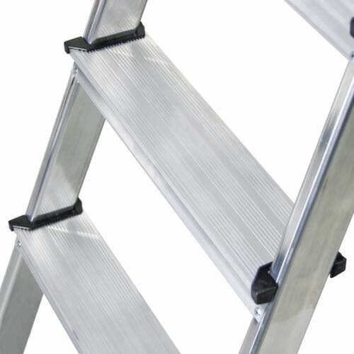 escabeau en aluminium avec bac, 6 à profilés antidérapants