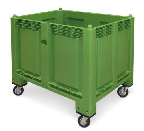 Grands conteneurs, capacité 550 l, vert, 4 roulettes pivotantes