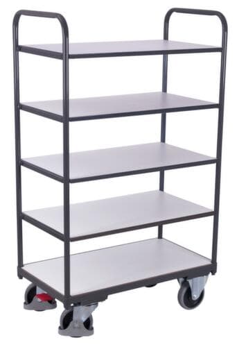 VARIOfit Chariot à étagères EDD 985x490 mm, force 250 kg, 5 plateaux
