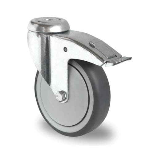 Cascoo Roulette pivotante avec trou de fixation et frein