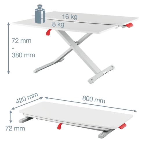 Leitz Rehausse de bureau à hauteur réglable Ergo Cosy