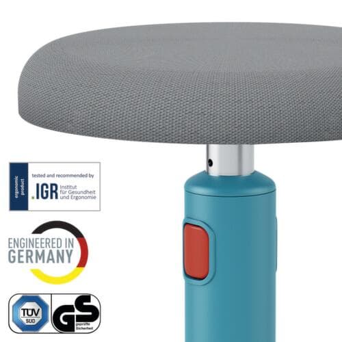 Leitz tabouret assis-debout Ergo Cosy Aktiv, assise gris, partie inférieure du pied antidérapante