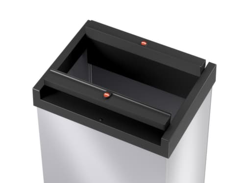 Hailo Poubelle Big-Box Swing L avec couvercle oscillant à fermeture automatique, 35 l, argent