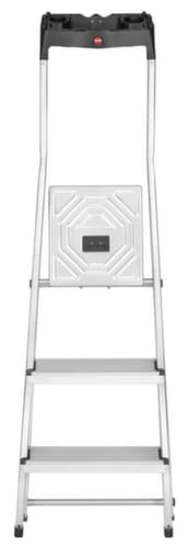 Hailo escabeau industriel utilisation un côté StandardLine L60 avec bac, 3 marche(s) en tôle striée
