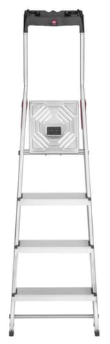 Hailo escabeau industriel utilisation un côté StandardLine L60 avec bac, 4 marche(s) en tôle striée
