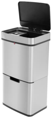 Hailo Séparateur de déchets ÖKO VARIO XL avec couvercle à capteur et tiroir, capacité 2 x 25 l/ 1 x 4 l