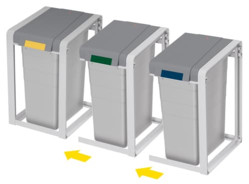 Hailo Collecteur de déchets ProfiLine ÖKO XL, 38 l, couvercle gris poussière