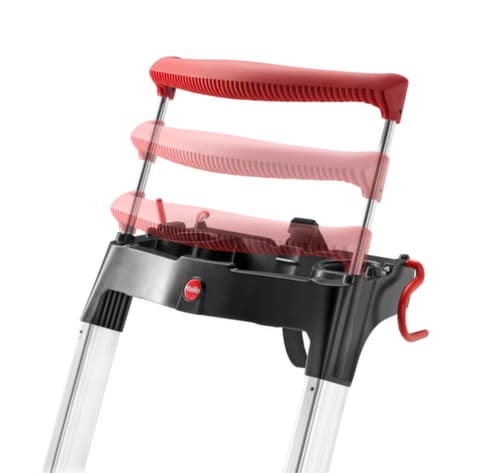 Hailo Escabeau utilisation d'un côté TopLine L100 avec étrier de sécurité extensible, 3 marches en tôle striée ultra profondes